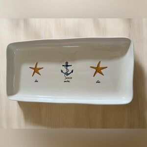 Rae Dunn Serving Tray Platter Anchor Star Ocean Coastal Nautical Themed